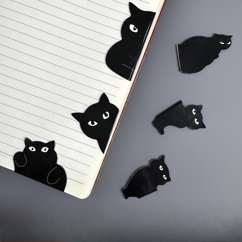 Bookmark Magnetic Clip - Cute Black Cat Magnetic Bookmark, Creative