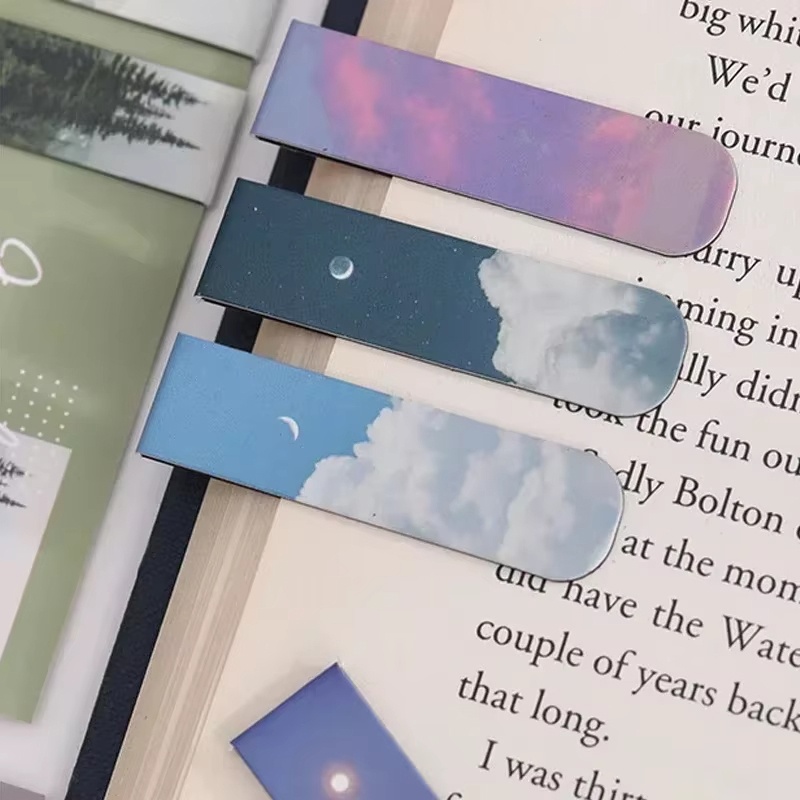 Bookmark Magnetic Clip - 2pcs Fantasy Landscape Themed Bookmarks Student