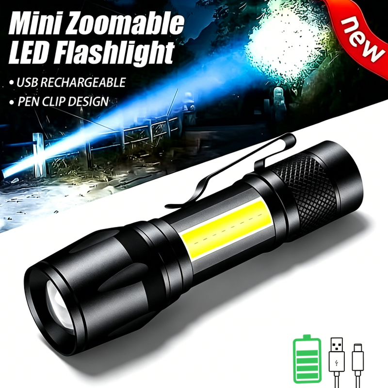 Stationery Supply - Mini LED Flashlight COB+XPE Portable Torch