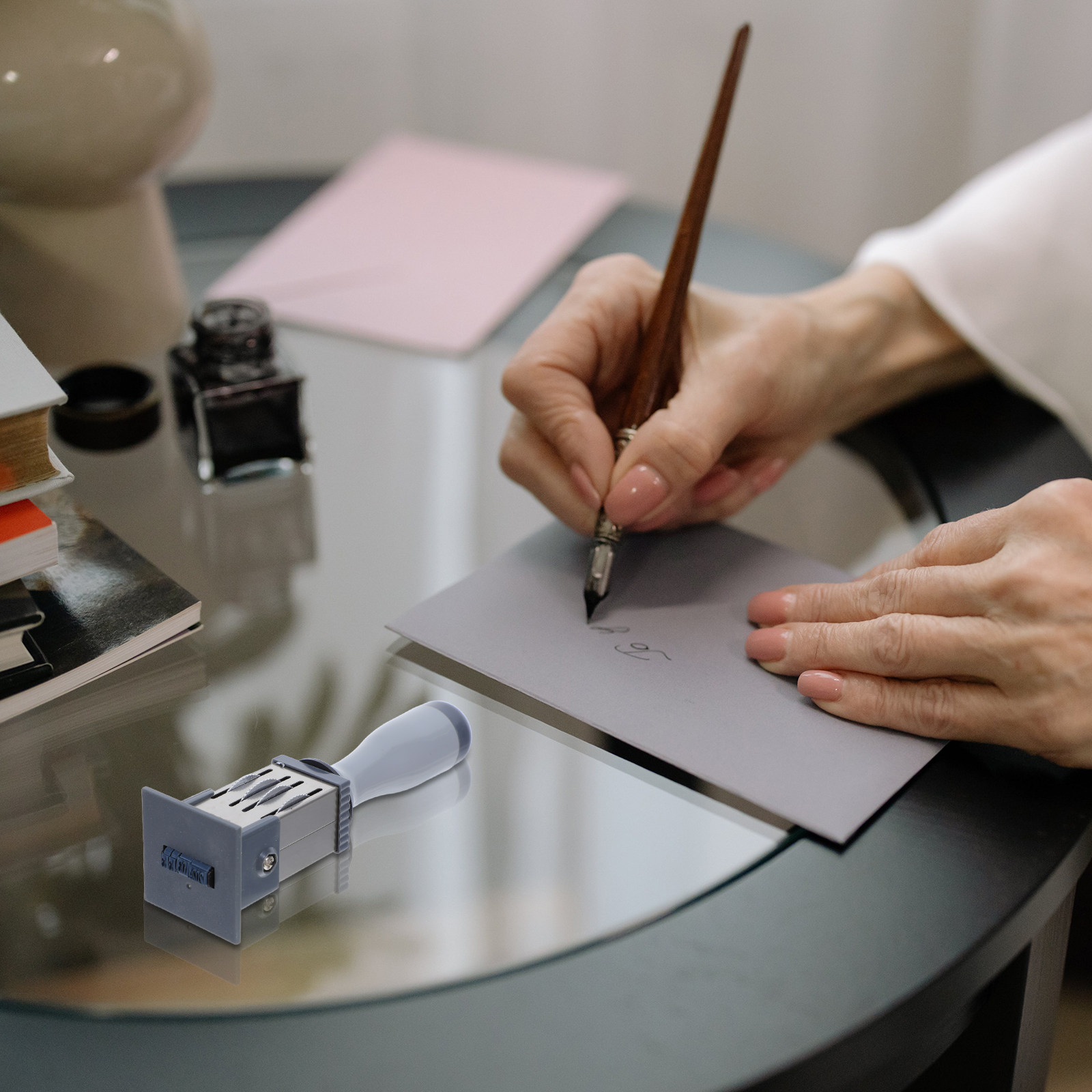 Self Inking Stamp - Self-Inking Handheld Date Stamp Portable Rolling