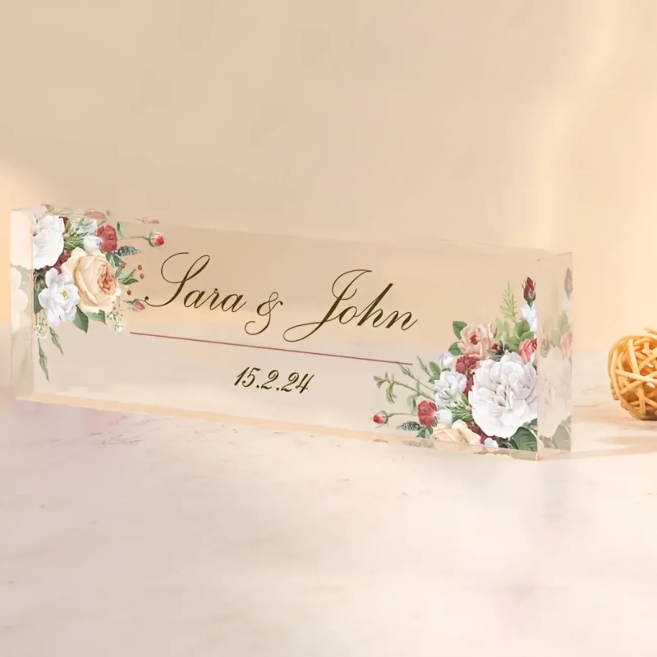 Desk Name Plate - Custom 2D Flat Acrylic Desk Name