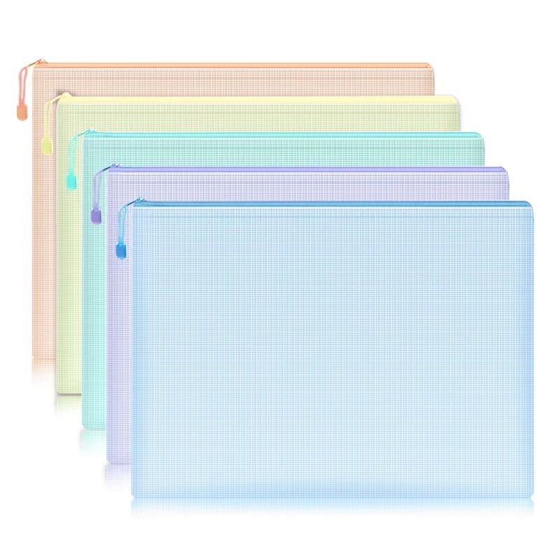 Office Stationery And Supply - 5-30Pcs Mesh Zipper Pouch Document Bag