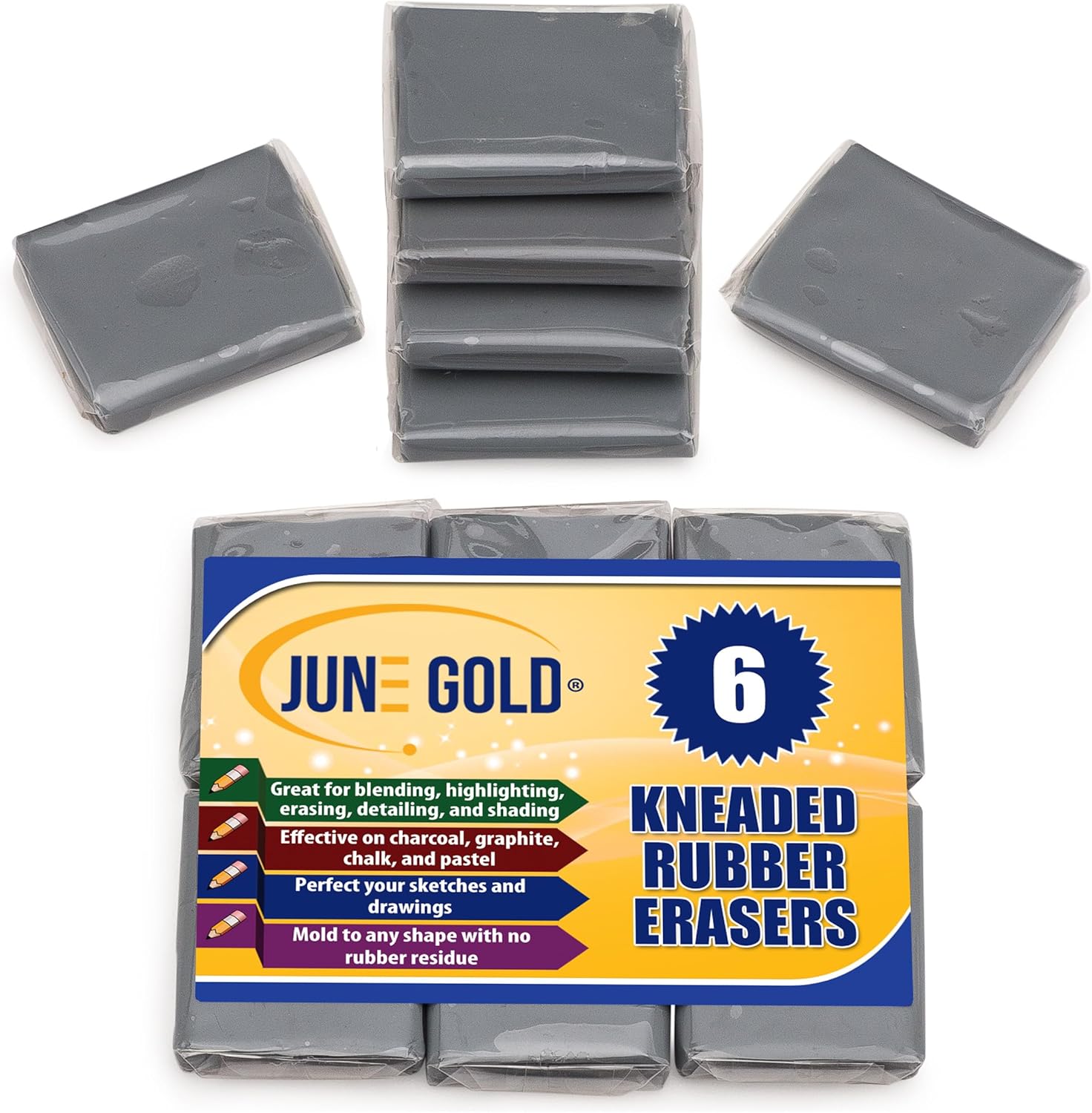 6 Pack Kneaded Erasers for Ble - مراجعة Rubber Eraser Kneaded وسعره