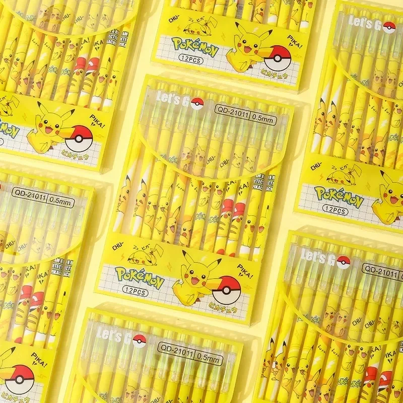 12Pcs Pokemon Pikachu Erasable - مراجعة Office Supply Office Stationery Items وسعره