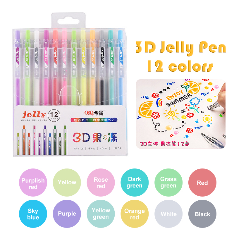 3D Three-dimensional Jelly Pen - مراجعة Gel Ink Pen Set وسعره