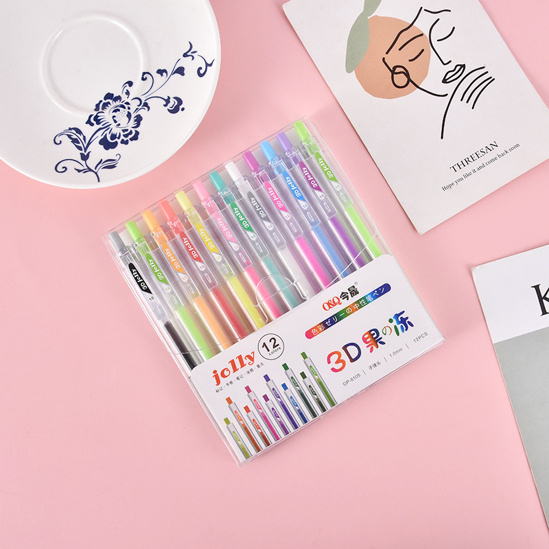 3D Three-dimensional Jelly Pen - مراجعة Gel Ink Pen Set وسعره