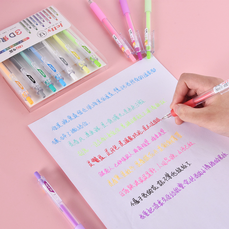 3D Three-dimensional Jelly Pen - مراجعة Gel Ink Pen Set وسعره