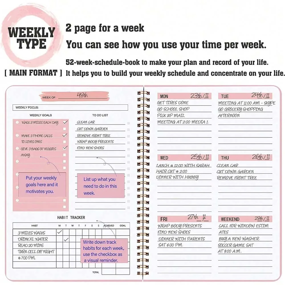 A5 Weekly Planner Coil Daily P - مراجعة Planner Weekly Budget وسعره