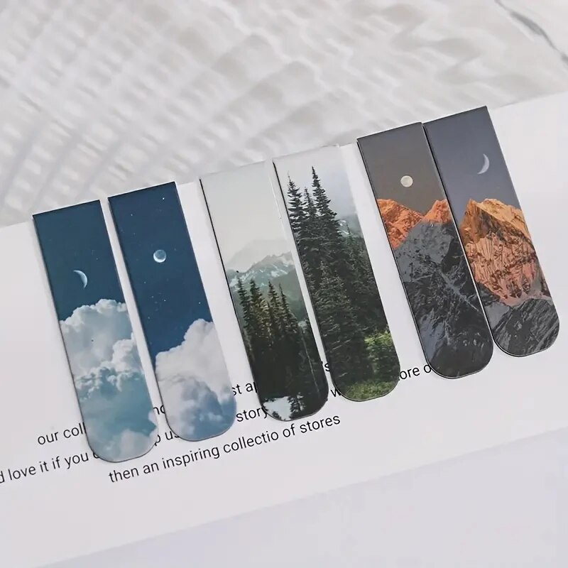 2pcs Landscape Themed Magnetic - مراجعة Bookmark Magnetic Clip وسعره