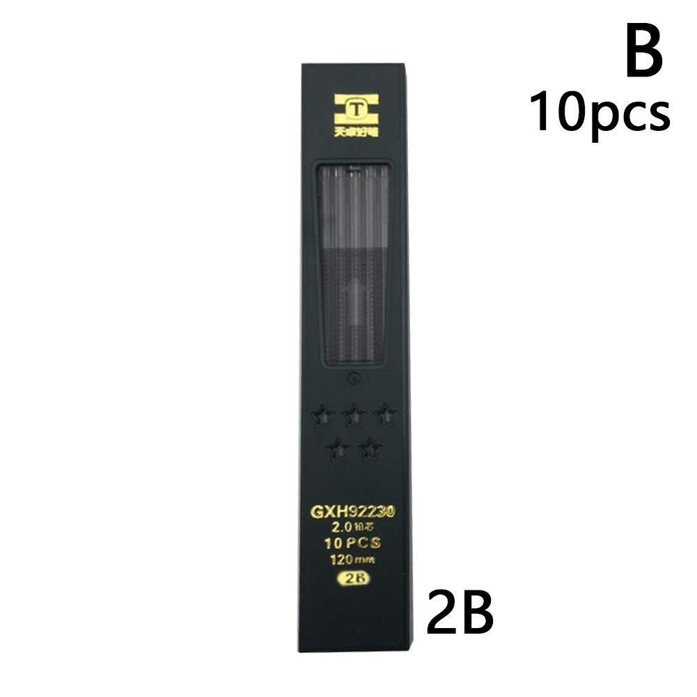 Hot 10Pcs/Box 2mm 2B HB Black  - مراجعة Mechanical Pencil Lead وسعره