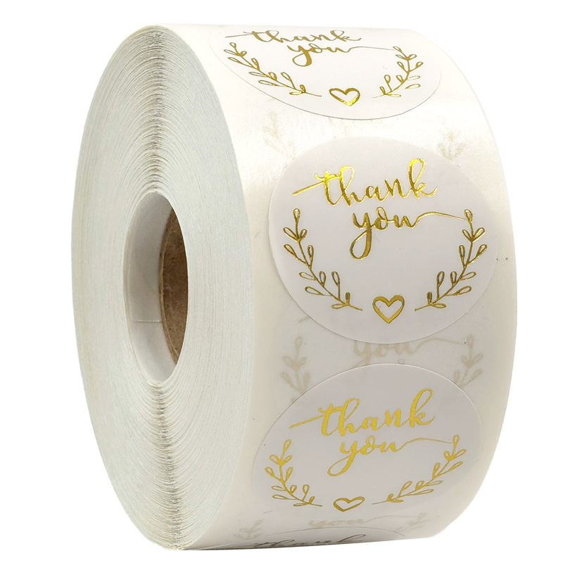 100-500pcs Gold Thank You Stic - مراجعة Stationery Supply Business وسعره