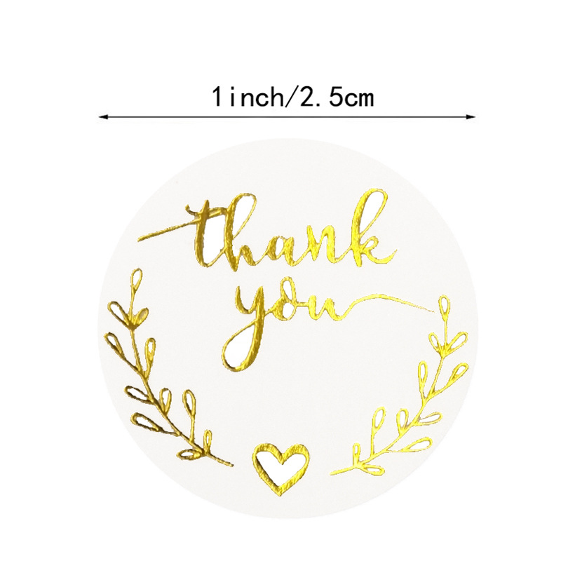 100-500pcs Gold Thank You Stic - مراجعة Stationery Supply Business وسعره