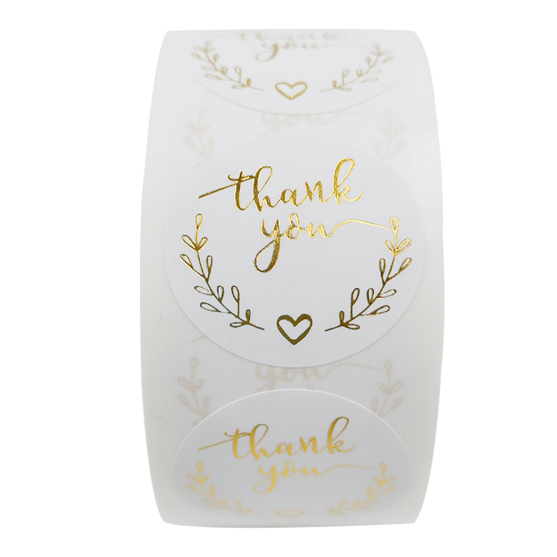 100-500pcs Gold Thank You Stic - مراجعة Stationery Supply Business وسعره