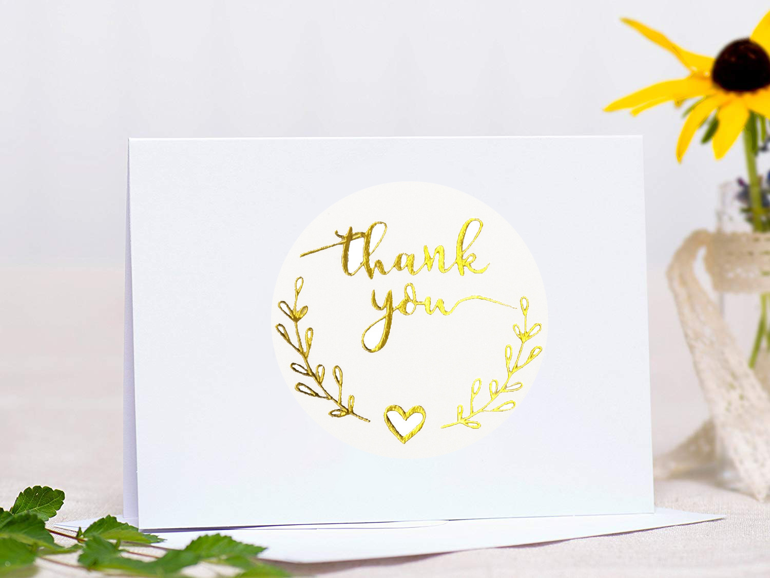 100-500pcs Gold Thank You Stic - مراجعة Stationery Supply Business وسعره