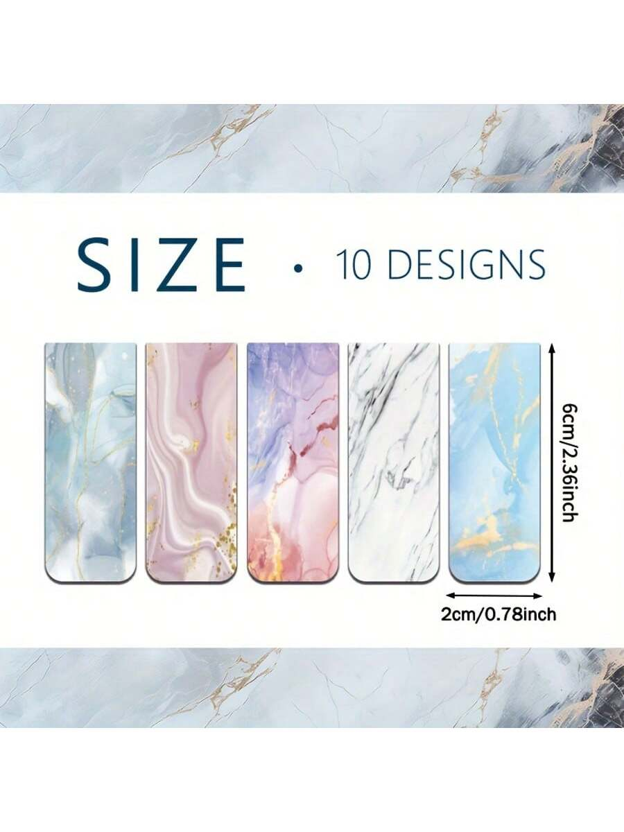 10pcs Assorted Marble Design M - مراجعة Bookmark Magnetic Clip وسعره