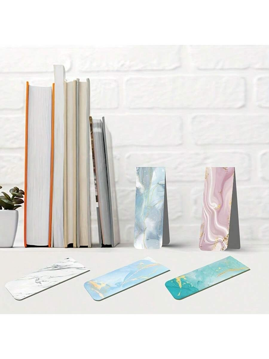 10pcs Assorted Marble Design M - مراجعة Bookmark Magnetic Clip وسعره