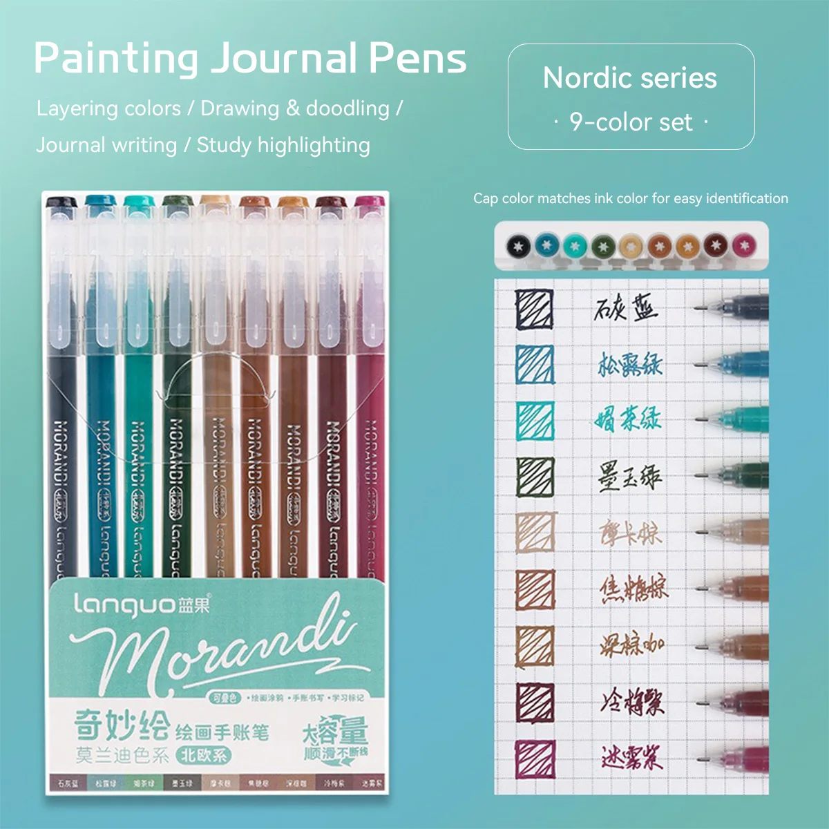 9pcs Set Morandi Color 0.5mm G - مراجعة Gel Ink Pen Set وسعره