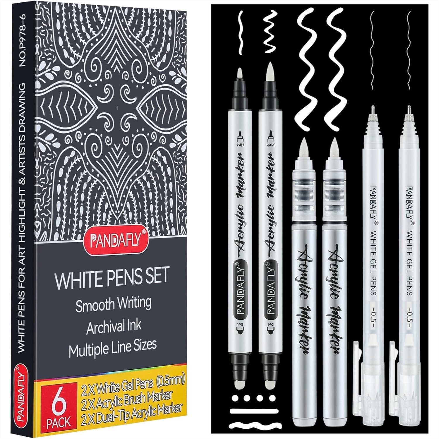 White Ink Pens Set 0.5mm Fine  - مراجعة Gel Ink Pen Set وسعره