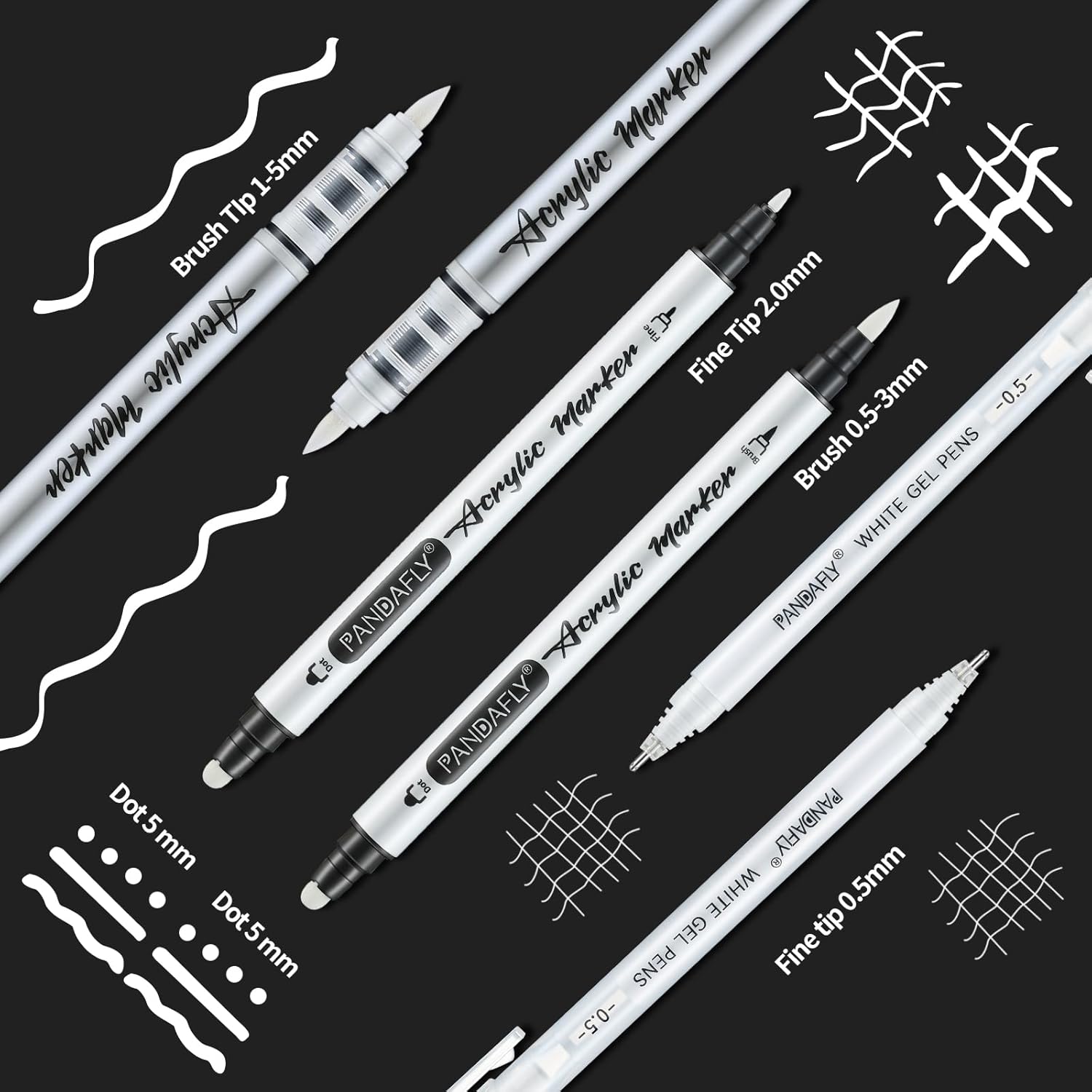 White Ink Pens Set 0.5mm Fine  - مراجعة Gel Ink Pen Set وسعره