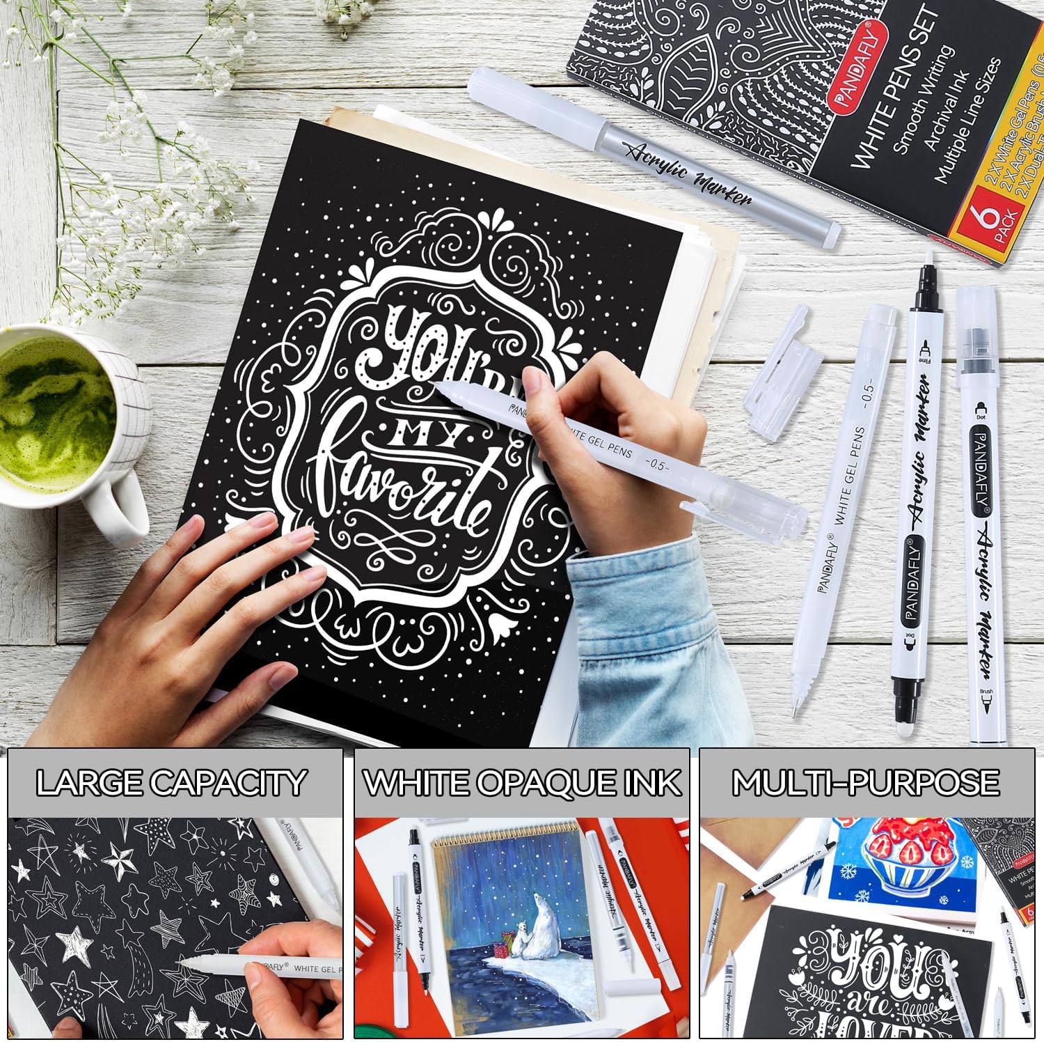 White Ink Pens Set 0.5mm Fine  - مراجعة Gel Ink Pen Set وسعره