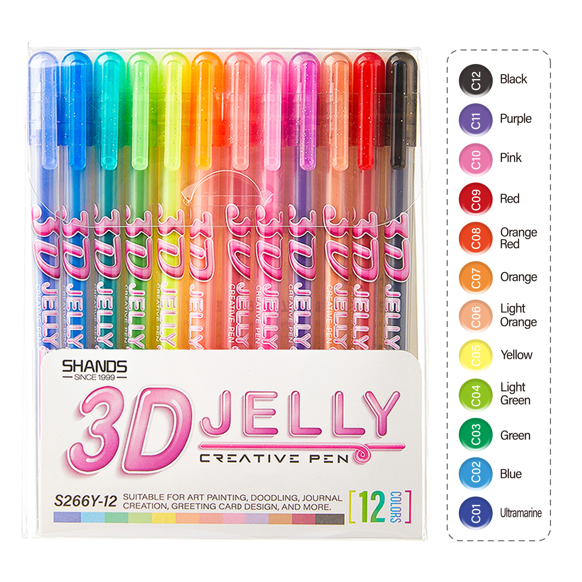 SHANDS 12PCS 3D Jelly Gel Pens - مراجعة Gel Ink Pen Set وسعره