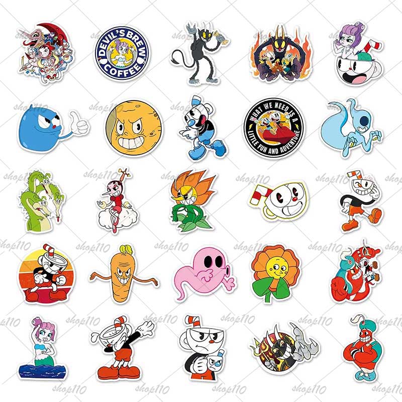 Cuphead Sticker Boy Game Gift  - مراجعة Memo Pad Sticky وسعره