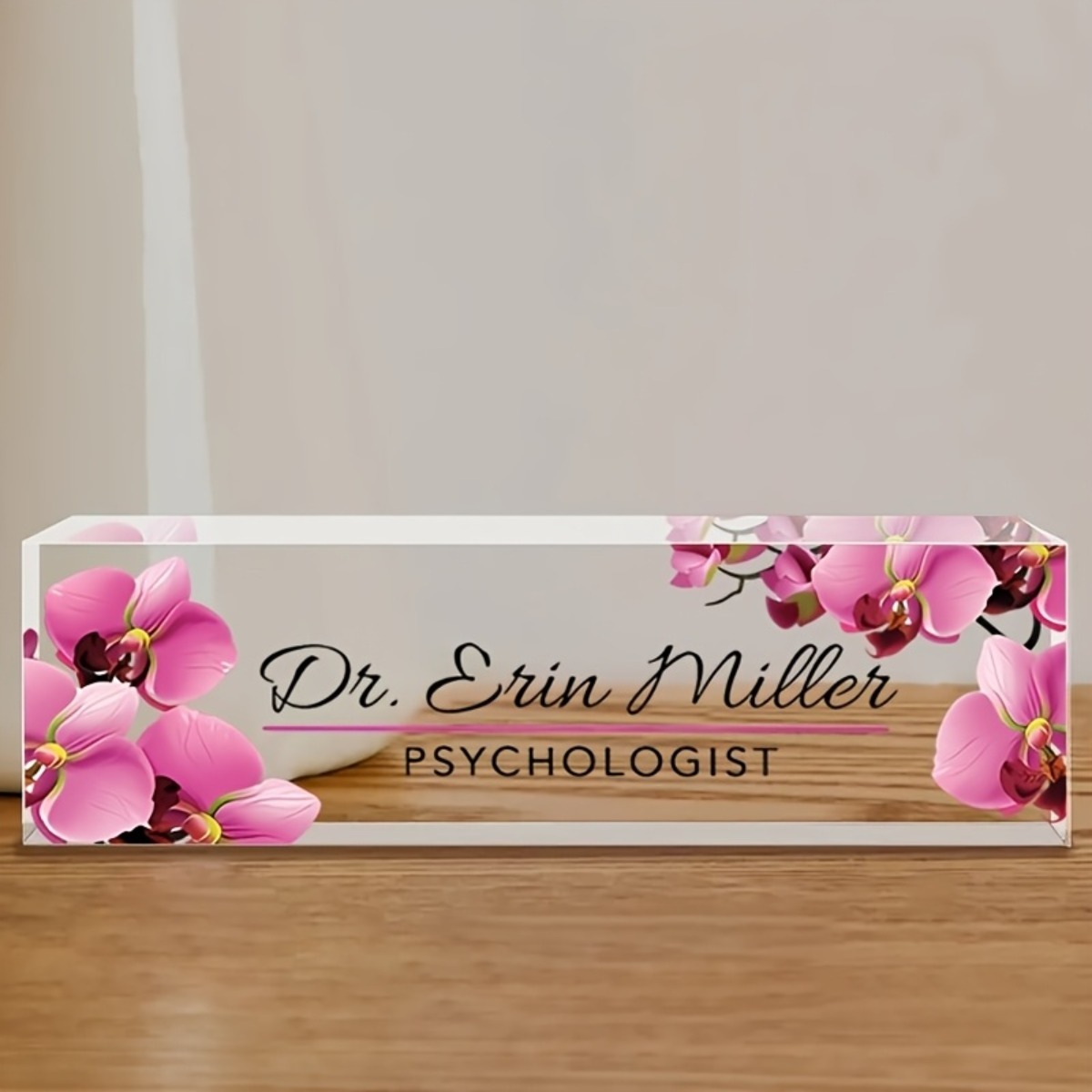 [2D Flat] Pink Floral Custom A - مراجعة Desk Name Plate وسعره