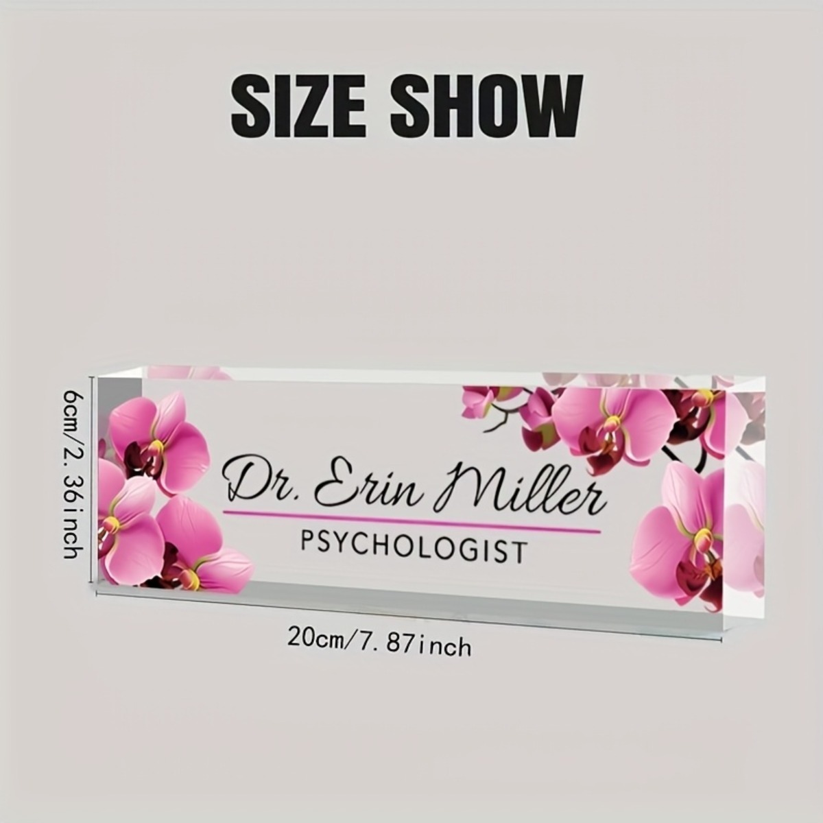 [2D Flat] Pink Floral Custom A - مراجعة Desk Name Plate وسعره