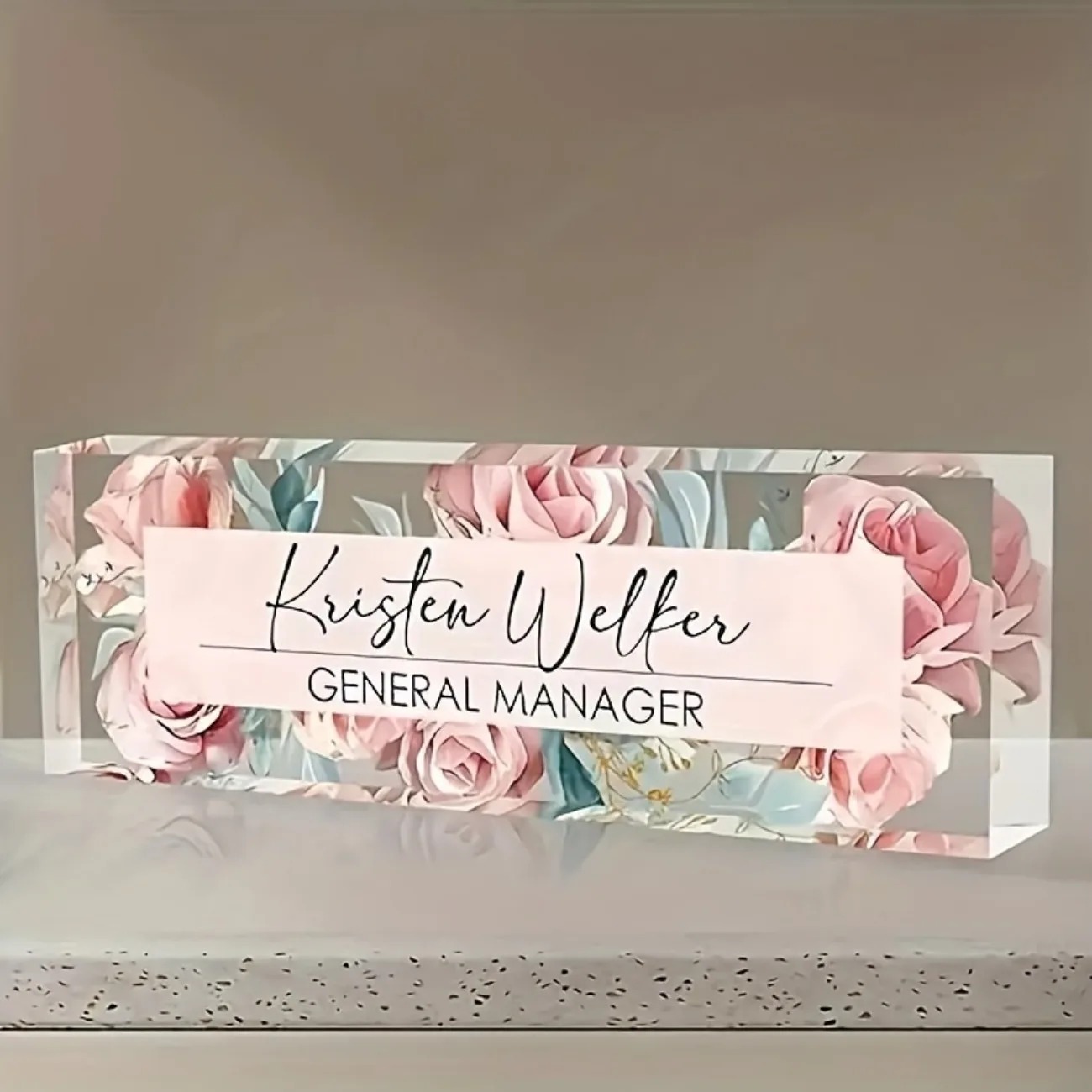 Custom 2D Flat Personalized Ac - مراجعة Desk Name Plate وسعره