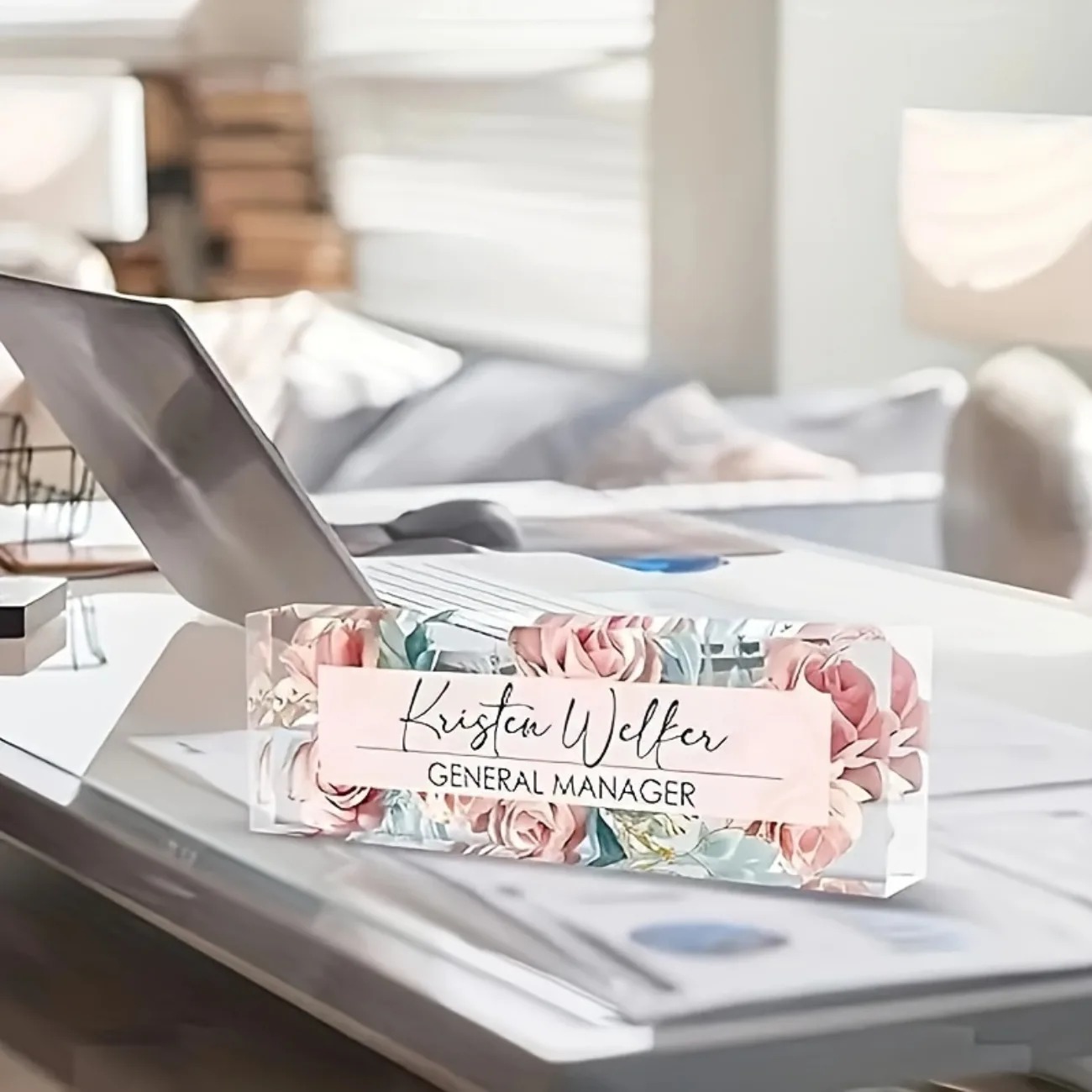 Custom 2D Flat Personalized Ac - مراجعة Desk Name Plate وسعره