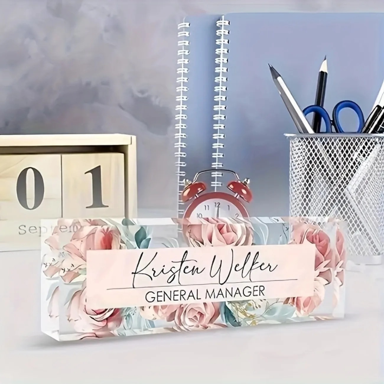 Custom 2D Flat Personalized Ac - مراجعة Desk Name Plate وسعره