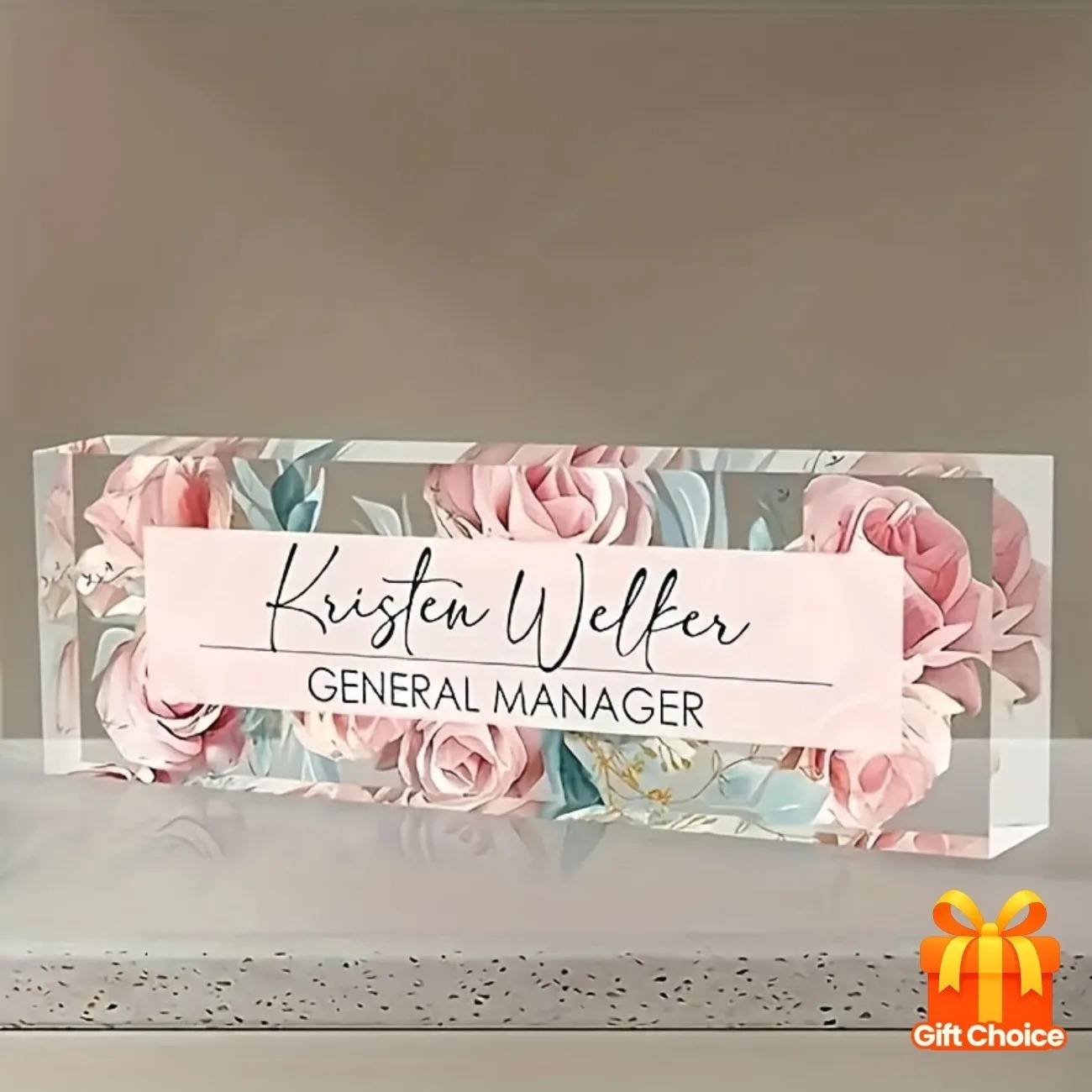 Custom 2D Flat Personalized Ac - مراجعة Desk Name Plate وسعره
