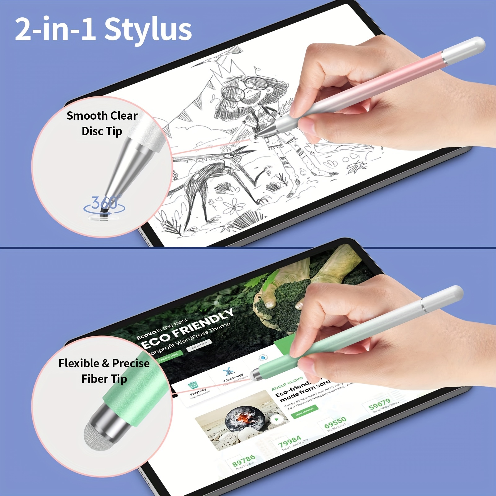 2 in 1 Universal Stylus Pen fo - مراجعة Sticky Note Cube وسعره