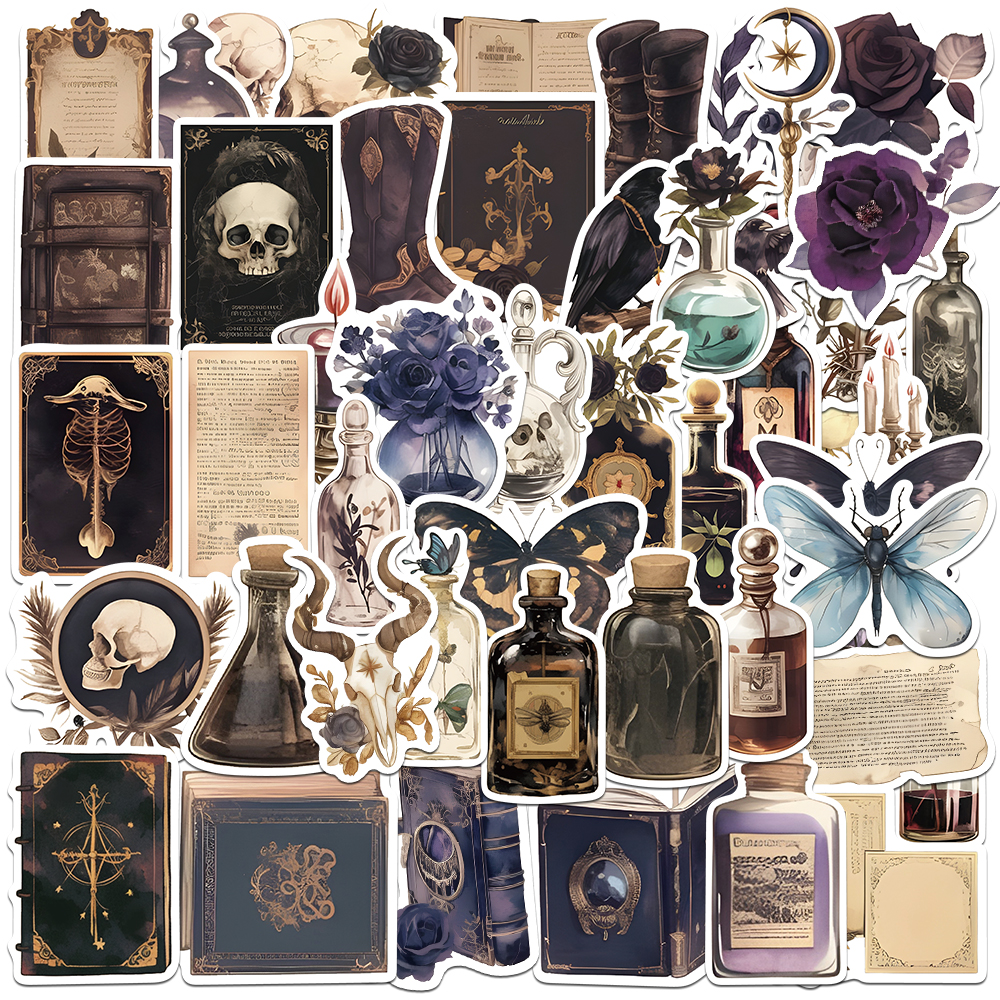 50PCS Dark Academia Stickers A - مراجعة Memo Pad Sticky وسعره