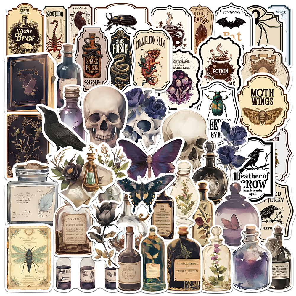 50PCS Dark Academia Stickers A - مراجعة Memo Pad Sticky وسعره