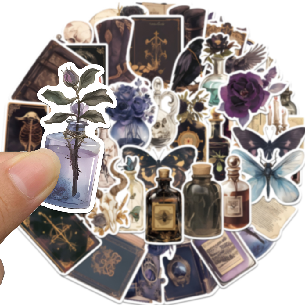 50PCS Dark Academia Stickers A - مراجعة Memo Pad Sticky وسعره