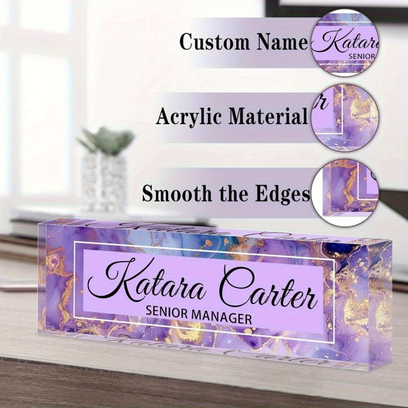 Custom Acrylic Desk Name Plate - مراجعة Desk Name Plate وسعره