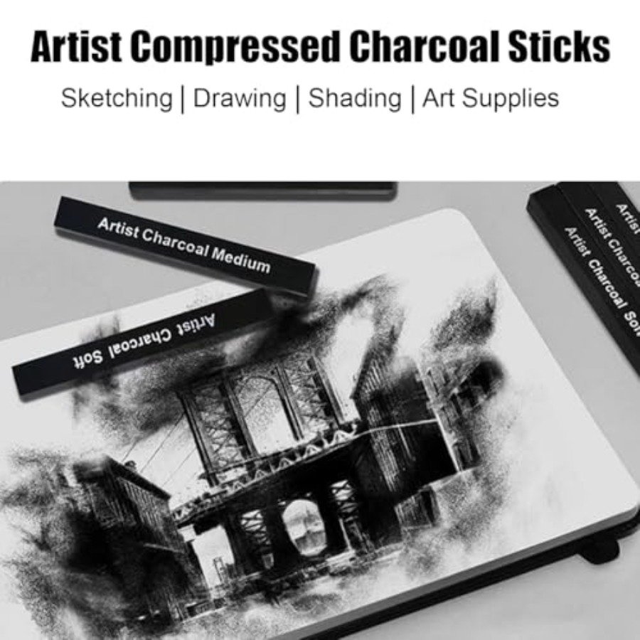 Compressed Charcoal Sticks 6 P - مراجعة Rubber Eraser Kneaded وسعره