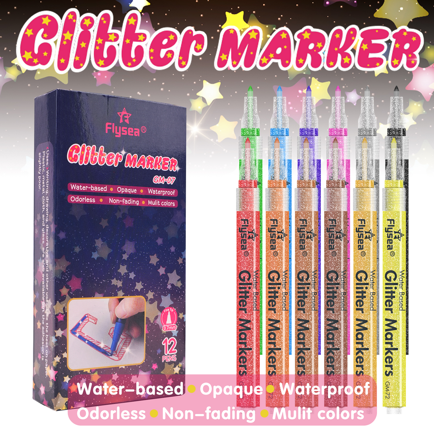 12 PCS Glitter Gel Pen Set wit - مراجعة Gel Ink Pen Set وسعره