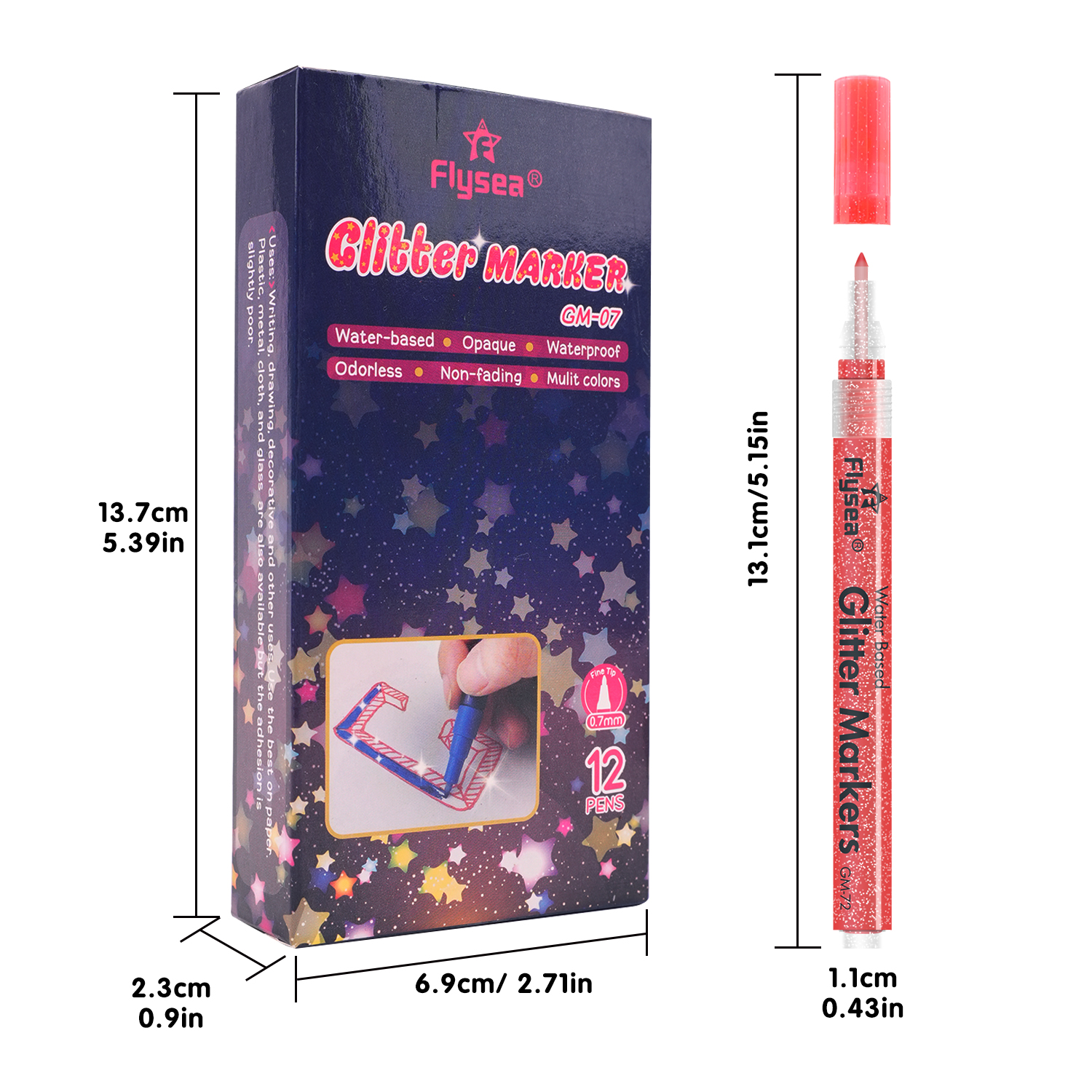 12 PCS Glitter Gel Pen Set wit - مراجعة Gel Ink Pen Set وسعره