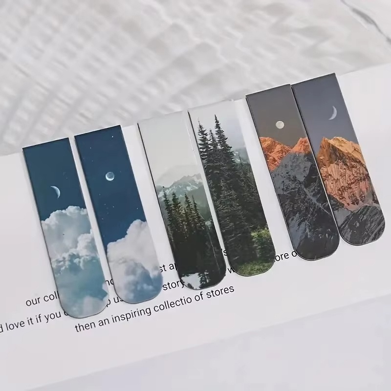 2pcs Fantasy Landscape Bookmar - مراجعة Office Supply Office Stationery Items وسعره