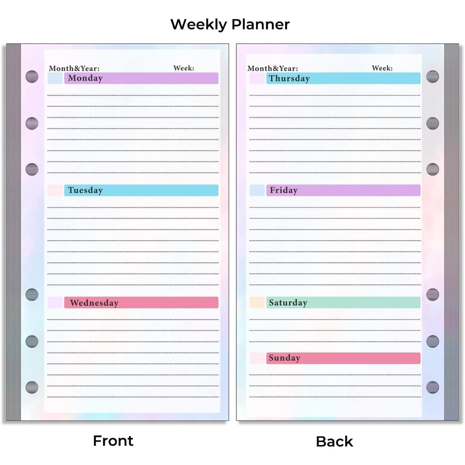 Set of 6-hole A6 binder refill - مراجعة Planner Weekly Budget وسعره