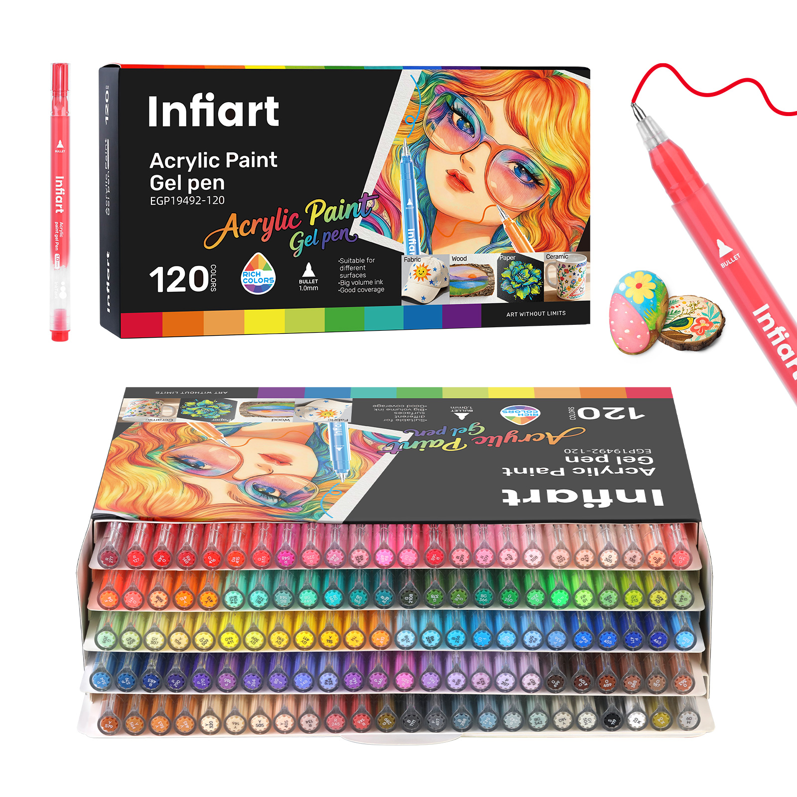 Acrylic Paint Gel Pens, Glitte - مراجعة Gel Ink Pen Set وسعره
