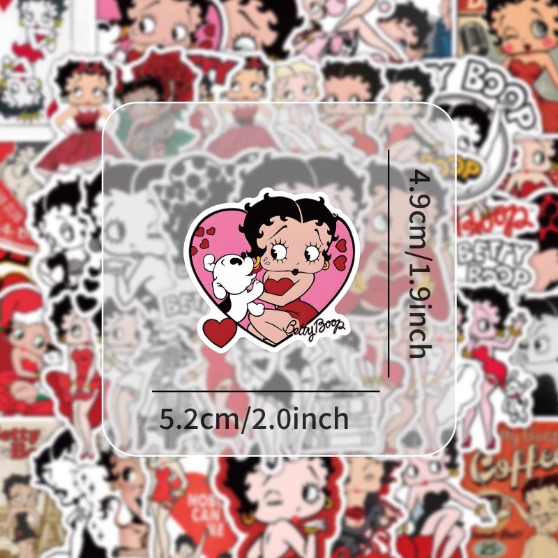 New 50PCS Betty Boop Sticker A - مراجعة Memo Pad Sticky وسعره