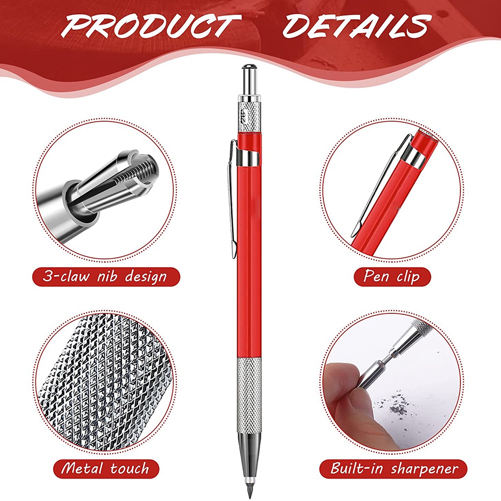 Welders Pencil with 12PCS Silv - مراجعة Mechanical Pencil Lead وسعره