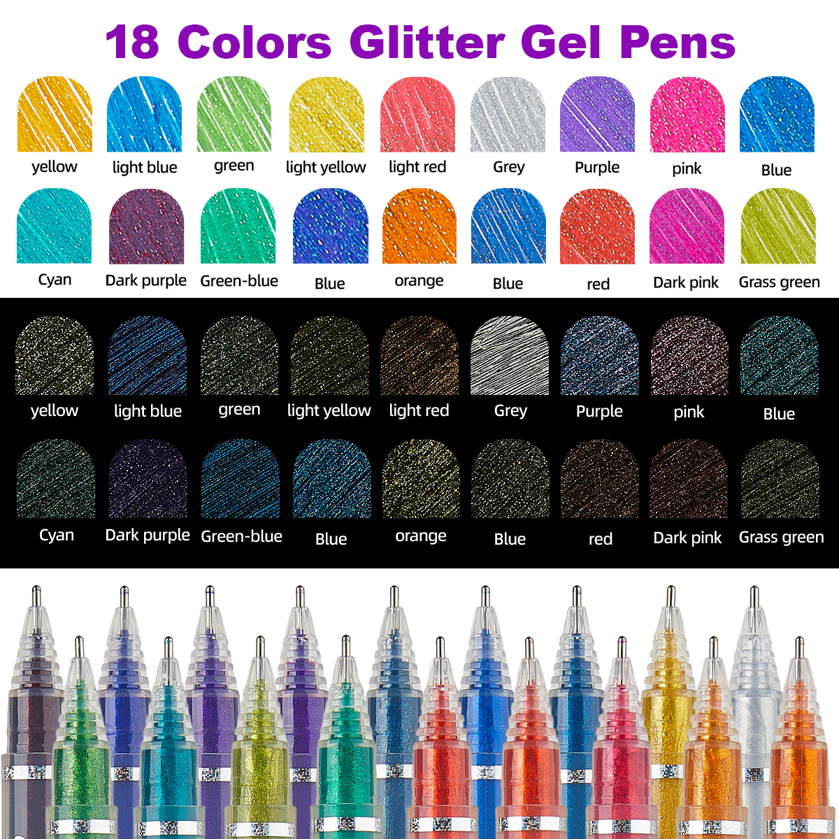 Sparkly Glitter Gel Pens Set 1 - مراجعة Gel Ink Pen Set وسعره