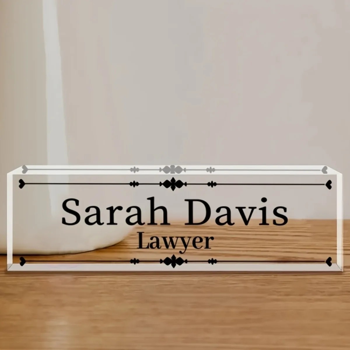 Customized 2D Flat Acrylic Des - مراجعة Desk Name Plate وسعره