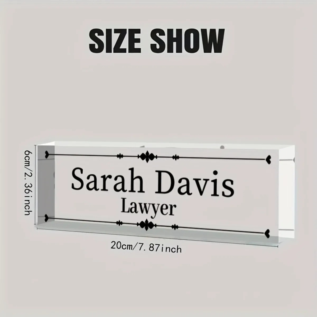 Customized 2D Flat Acrylic Des - مراجعة Desk Name Plate وسعره