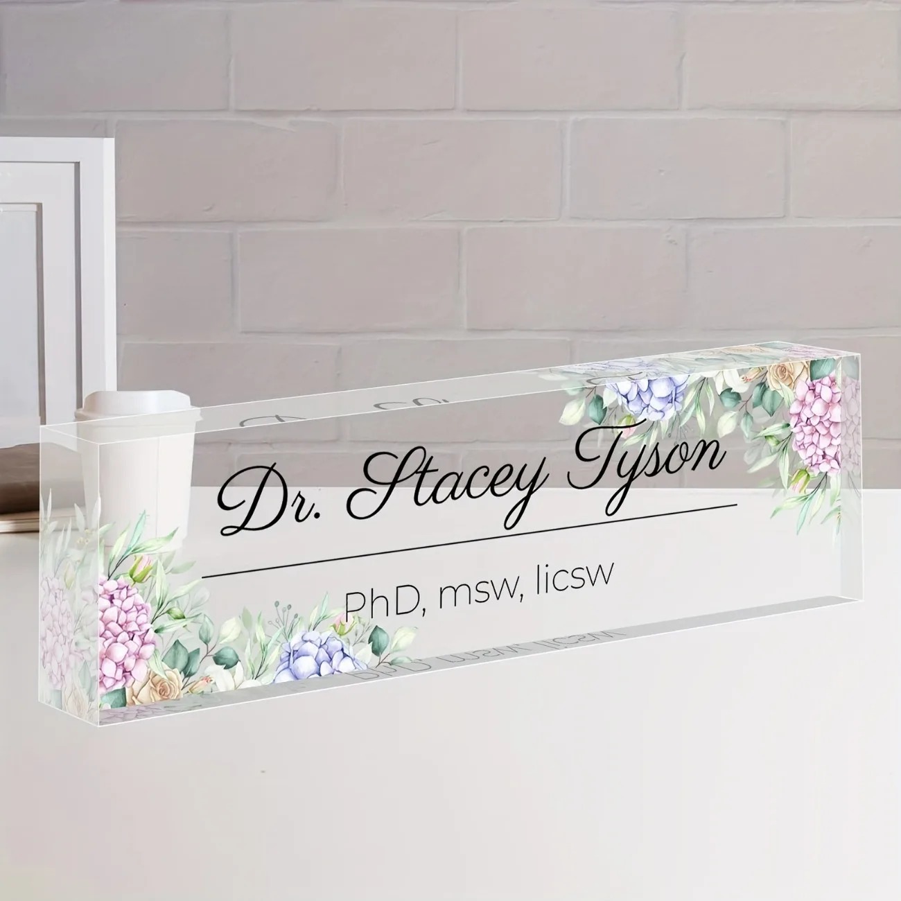 2D Flat Transparent Acrylic Te - مراجعة Desk Name Plate وسعره