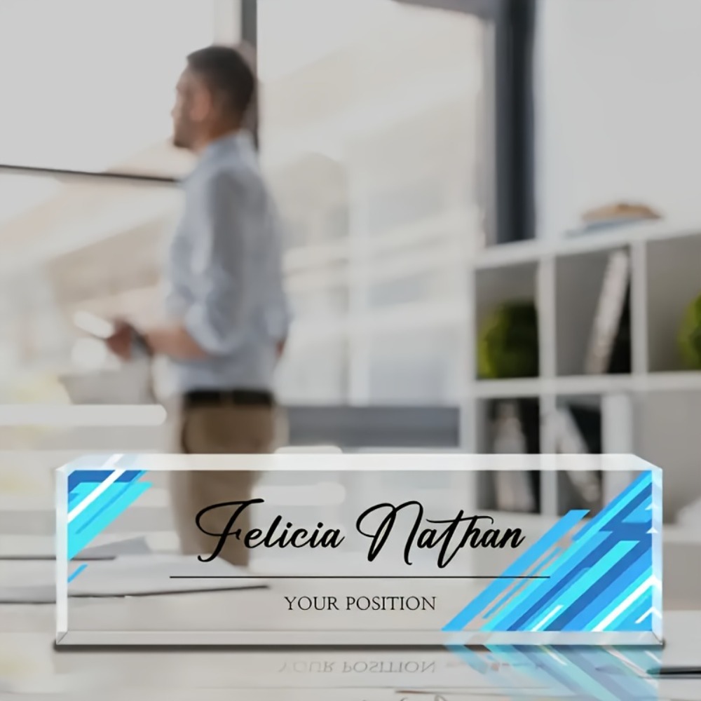 1pc Custom Acrylic Desk Namepl - مراجعة Desk Name Plate وسعره